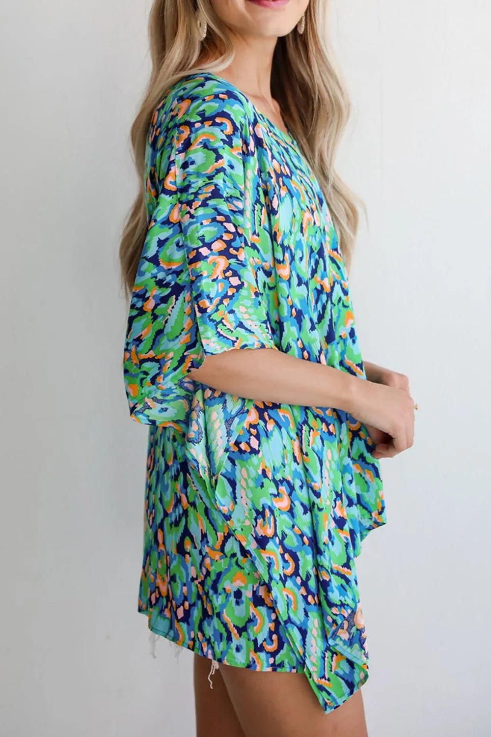 Side view of product highlighting flattering shape and movement