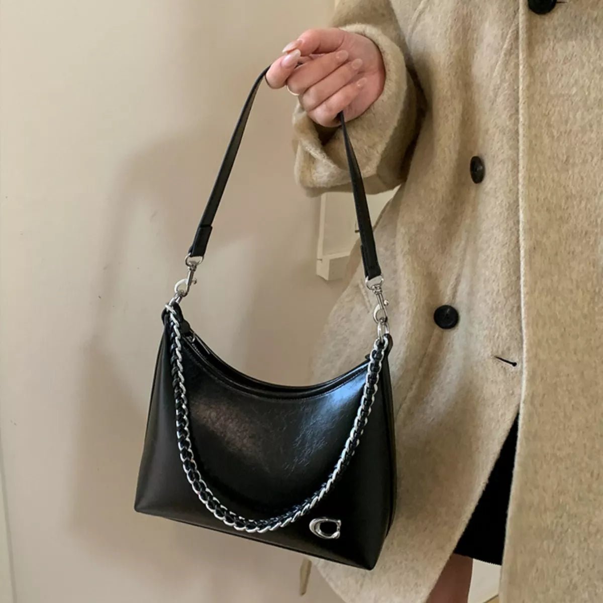 Chic Chain Accent Shoulder Bag - Rochelle's House LLC