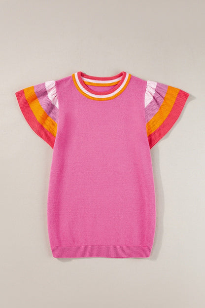 Color Block Round Neck Knit Top - Rochelle's House LLC