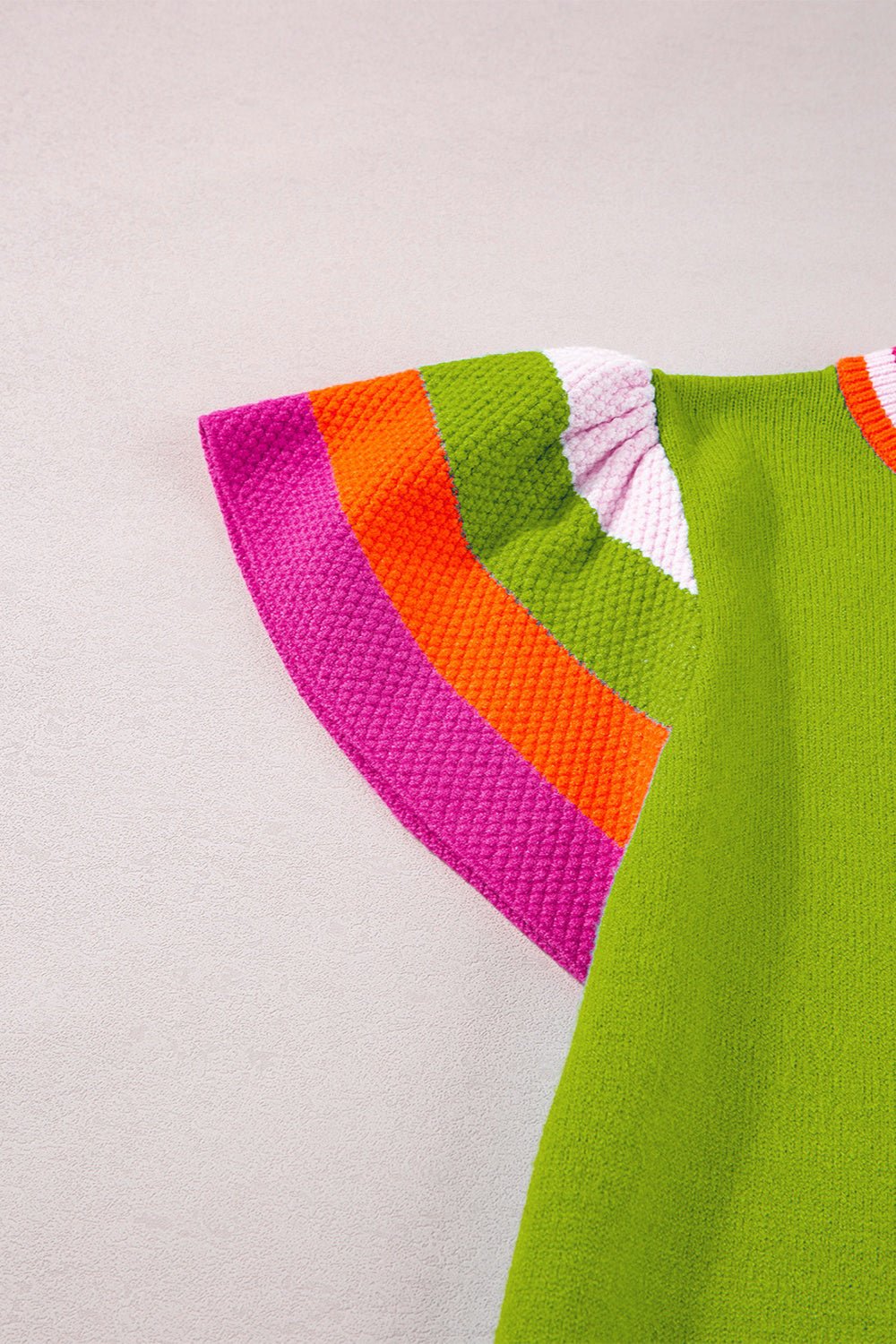Color Block Round Neck Knit Top - Rochelle's House LLC