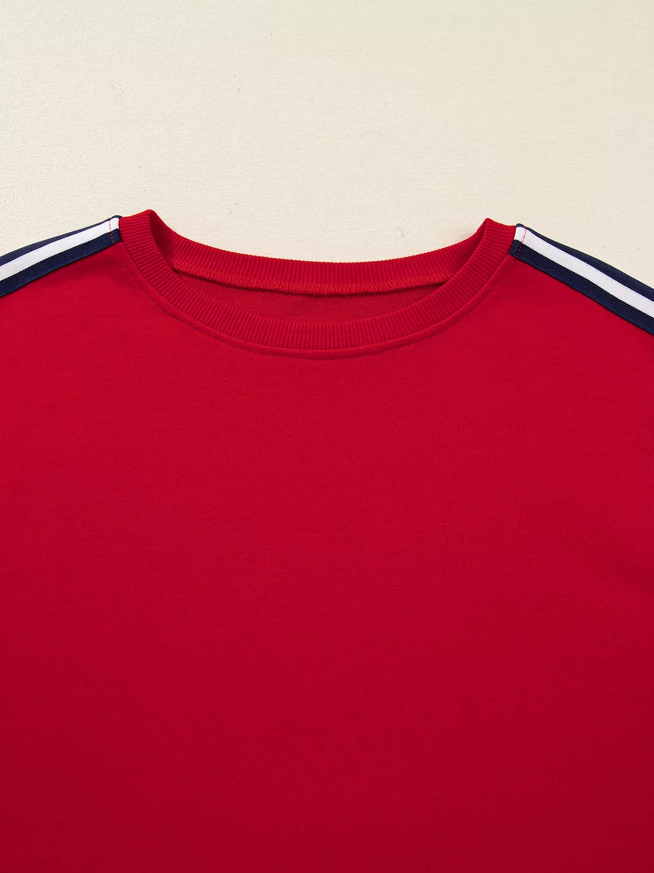 Contrast Striped Detail Varsity Sweatshirt - Rochelle's House LLC