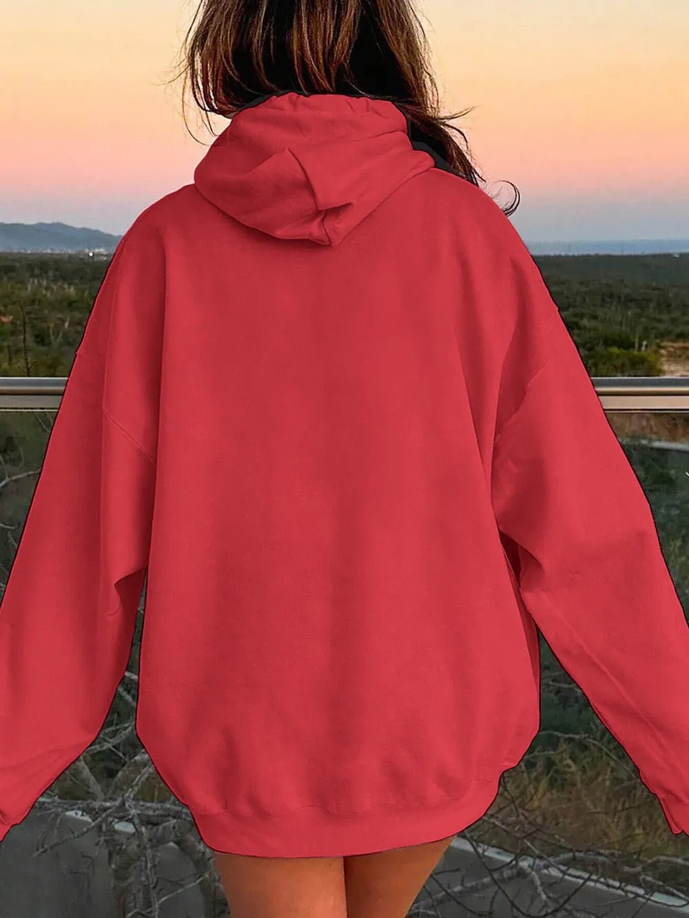 Drawstring Dropped Shoulder Hoodie - Rochelle's House LLC