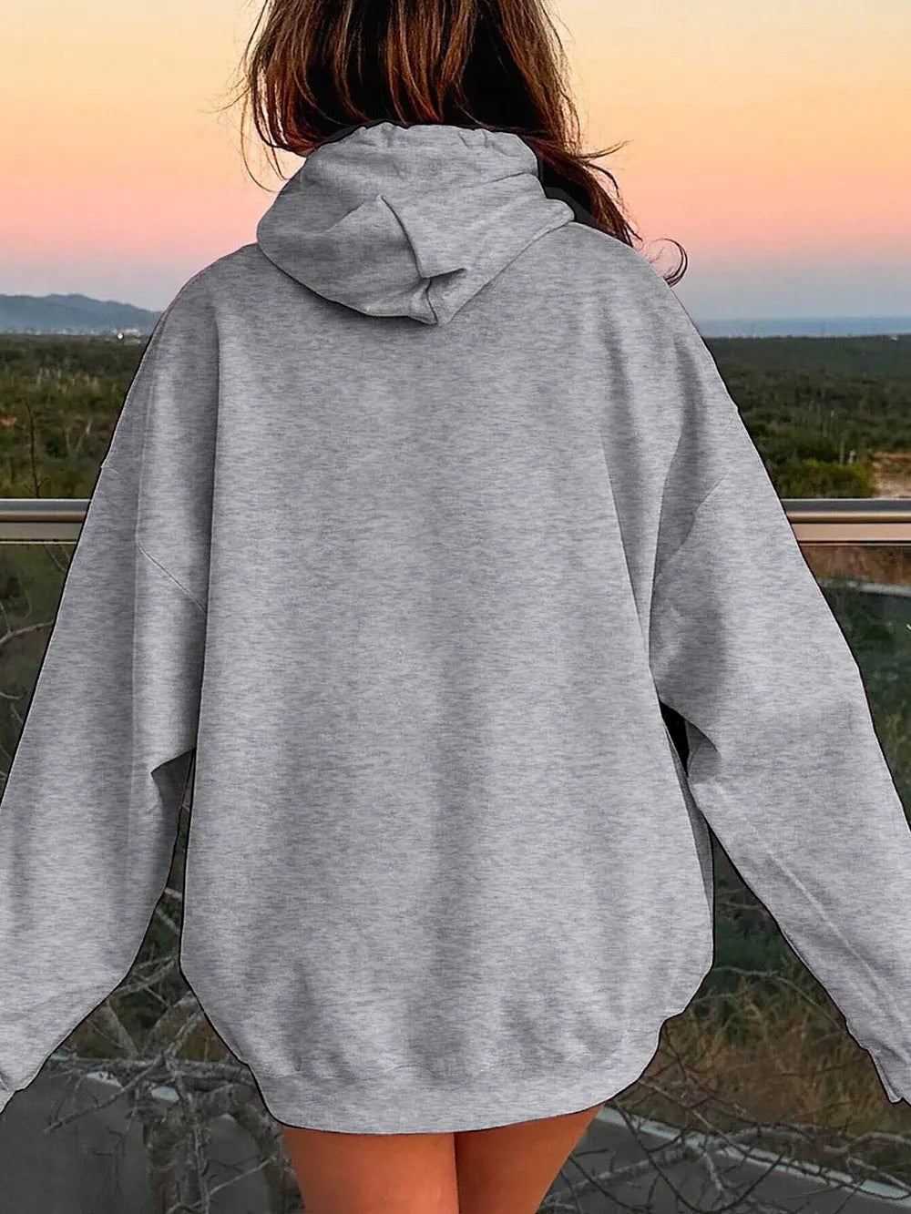 Drawstring Dropped Shoulder Hoodie - Rochelle's House LLC