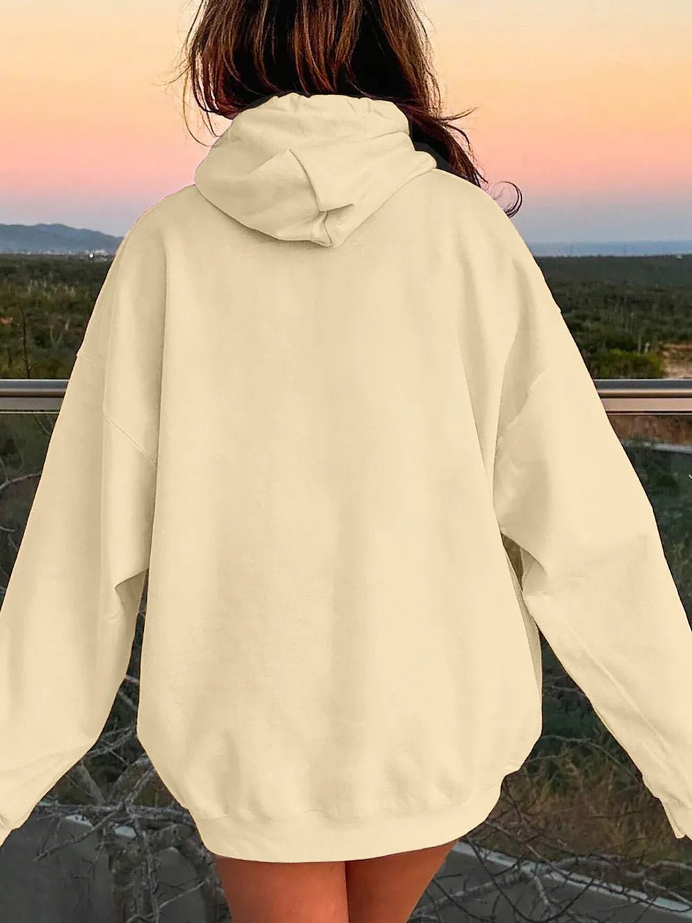 Drawstring Dropped Shoulder Hoodie - Rochelle's House LLC