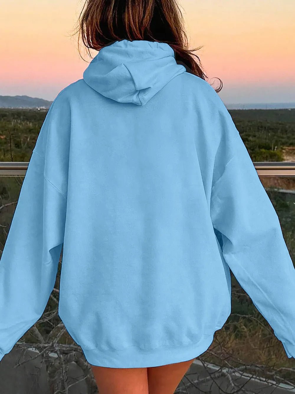 Drawstring Dropped Shoulder Hoodie - Rochelle's House LLC