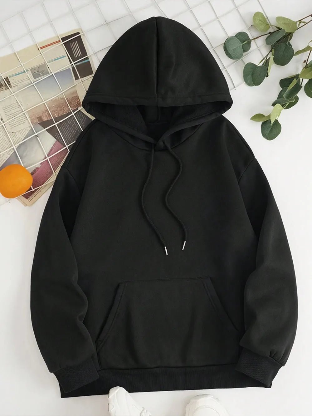 Drawstring Dropped Shoulder Hoodie - Rochelle's House LLC