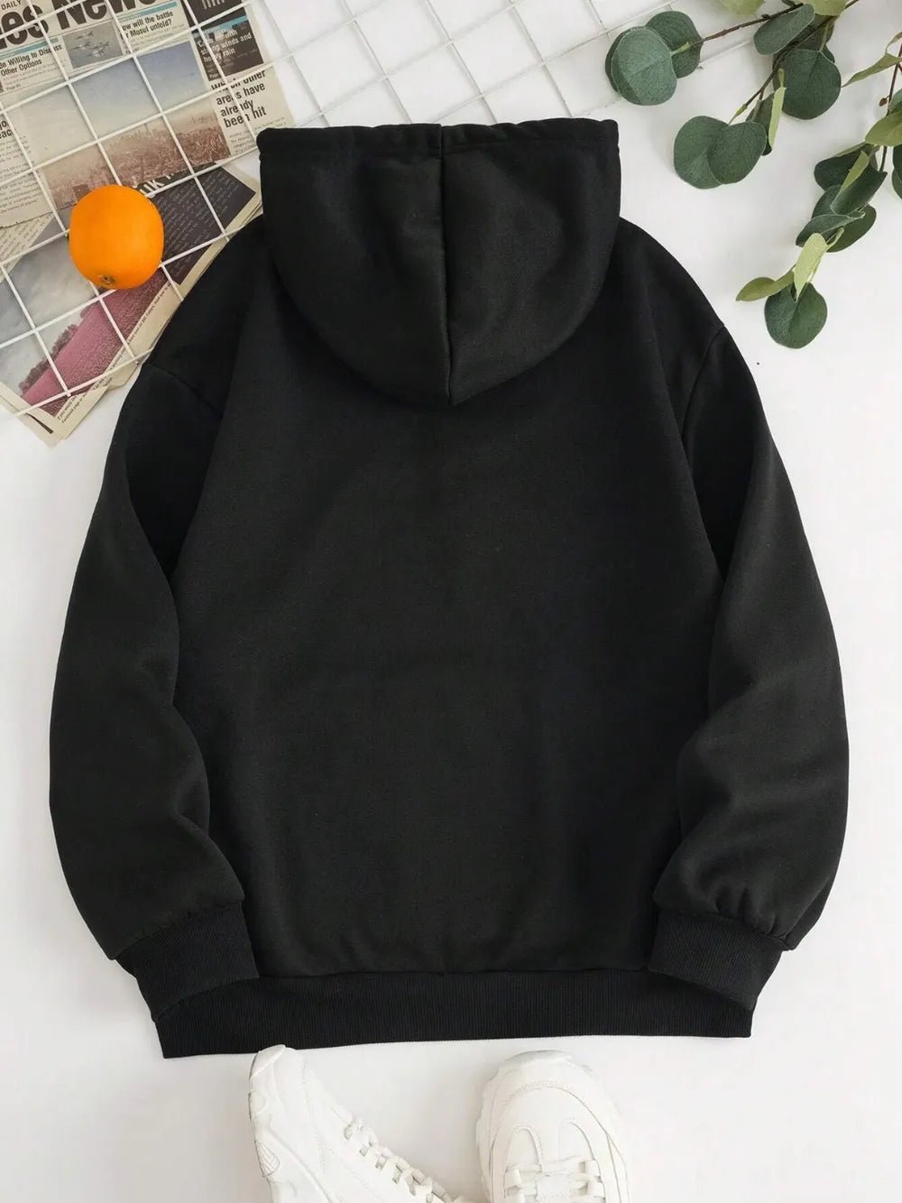 Drawstring Dropped Shoulder Hoodie - Rochelle's House LLC