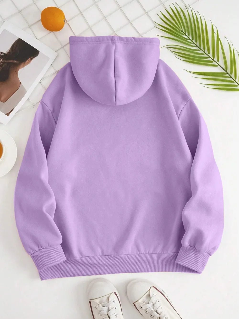 Drawstring Dropped Shoulder Hoodie - Rochelle's House LLC