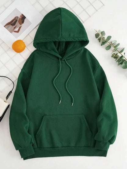 Drawstring Dropped Shoulder Hoodie - Rochelle's House LLC
