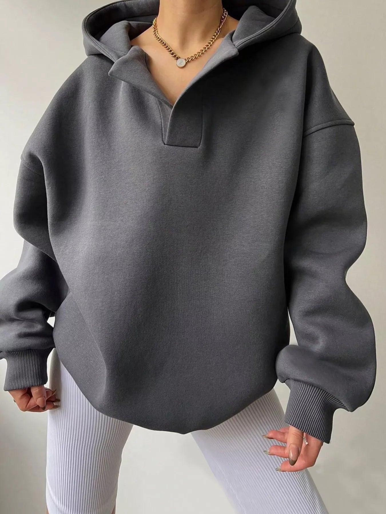 Dropped Shoulder Long Sleeve Sweatshirt - Rochelle's House LLC