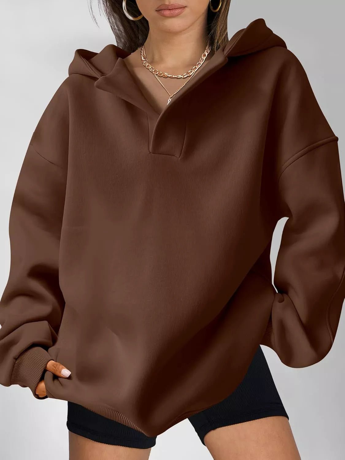 Dropped Shoulder Long Sleeve Sweatshirt - Rochelle's House LLC