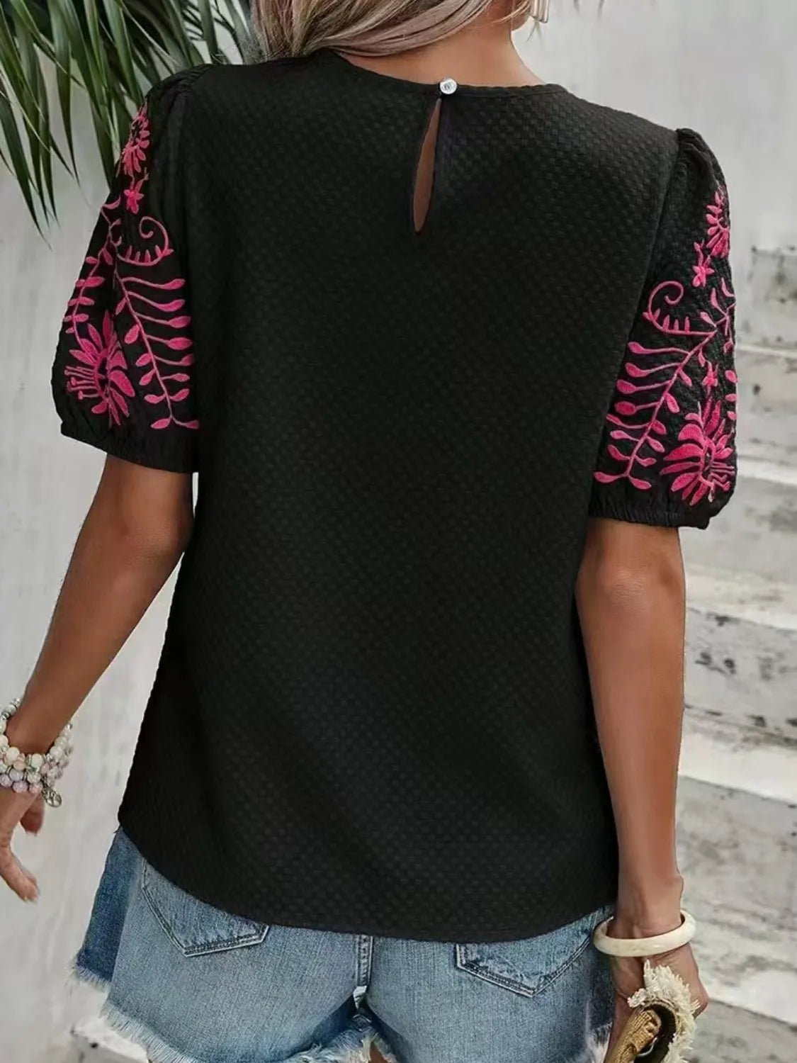 Back view of product with easy, flowy drape