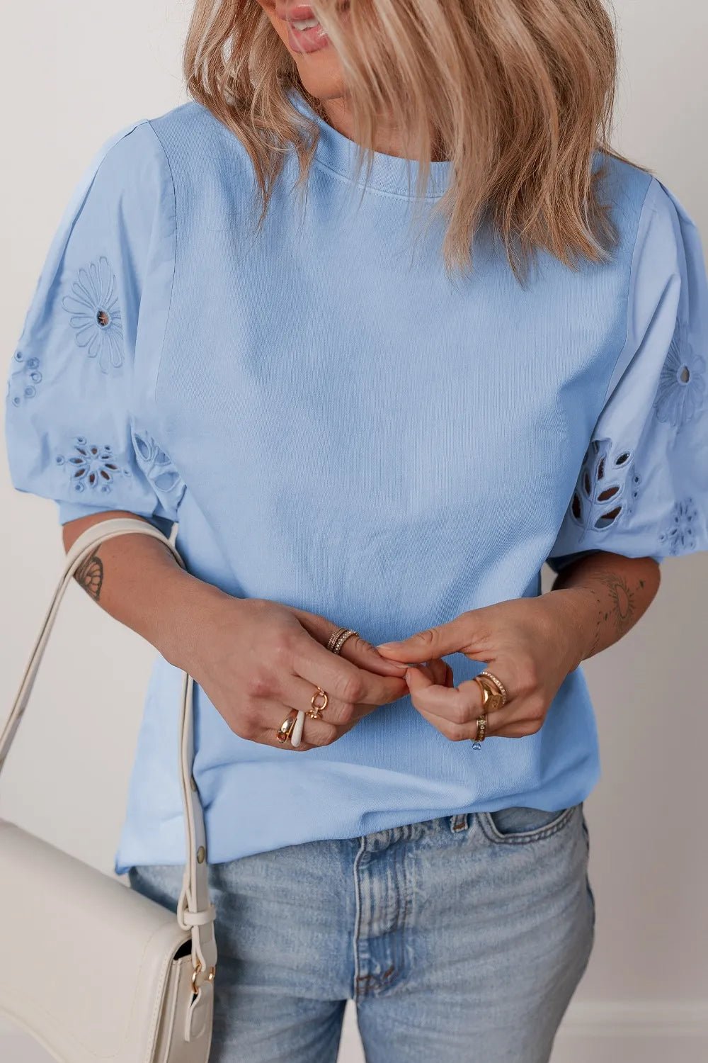 Side view of product highlighting flattering shape and movement