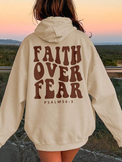 FAITH OVER FEAR Dropped Shoulder Hoodie - Rochelle's House LLC