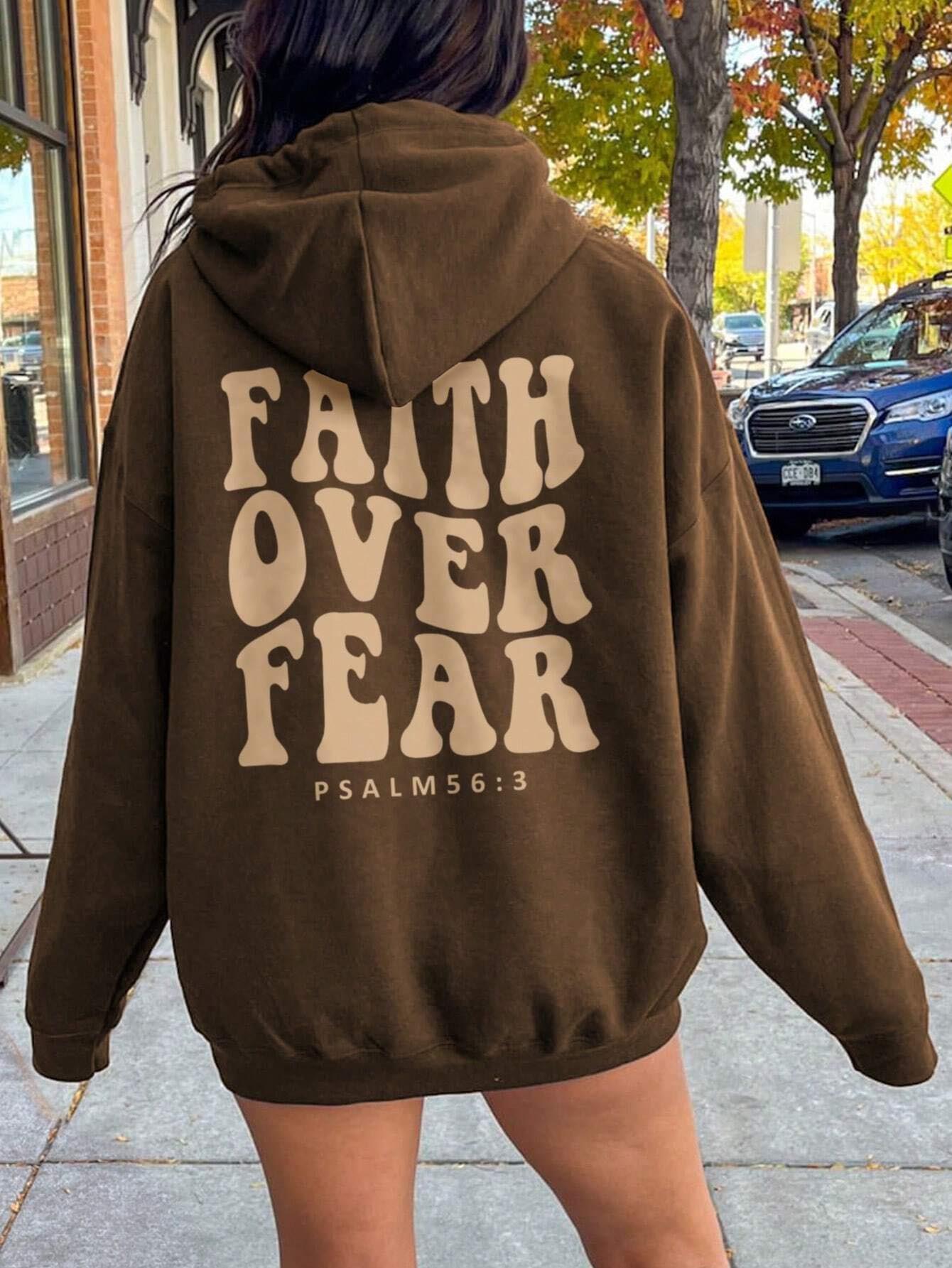 FAITH OVER FEAR Dropped Shoulder Hoodie - Rochelle's House LLC