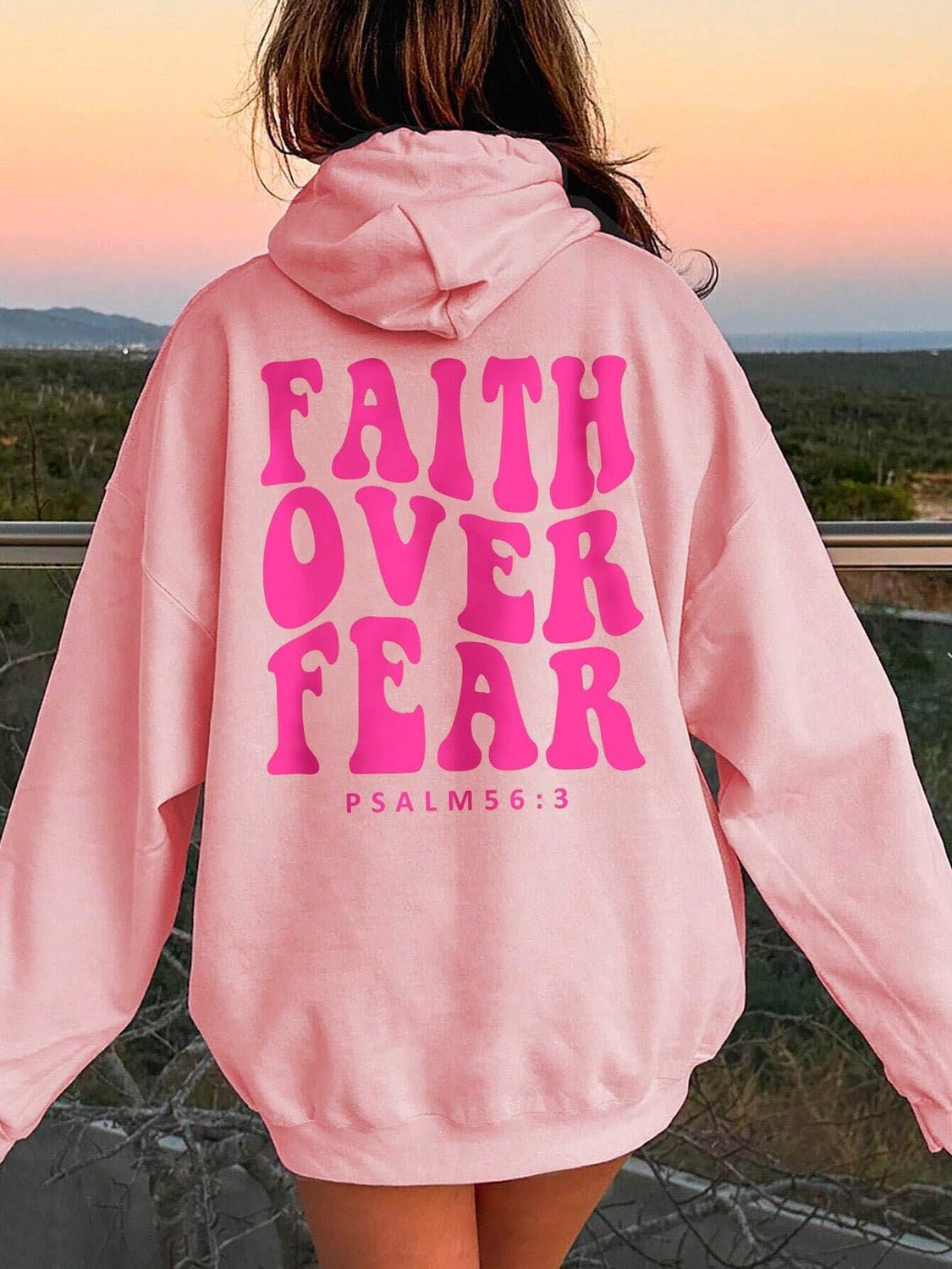 FAITH OVER FEAR Dropped Shoulder Hoodie - Rochelle's House LLC