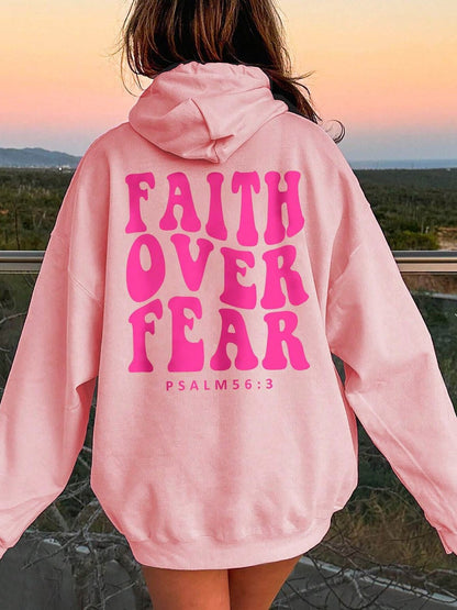FAITH OVER FEAR Dropped Shoulder Hoodie - Rochelle's House LLC