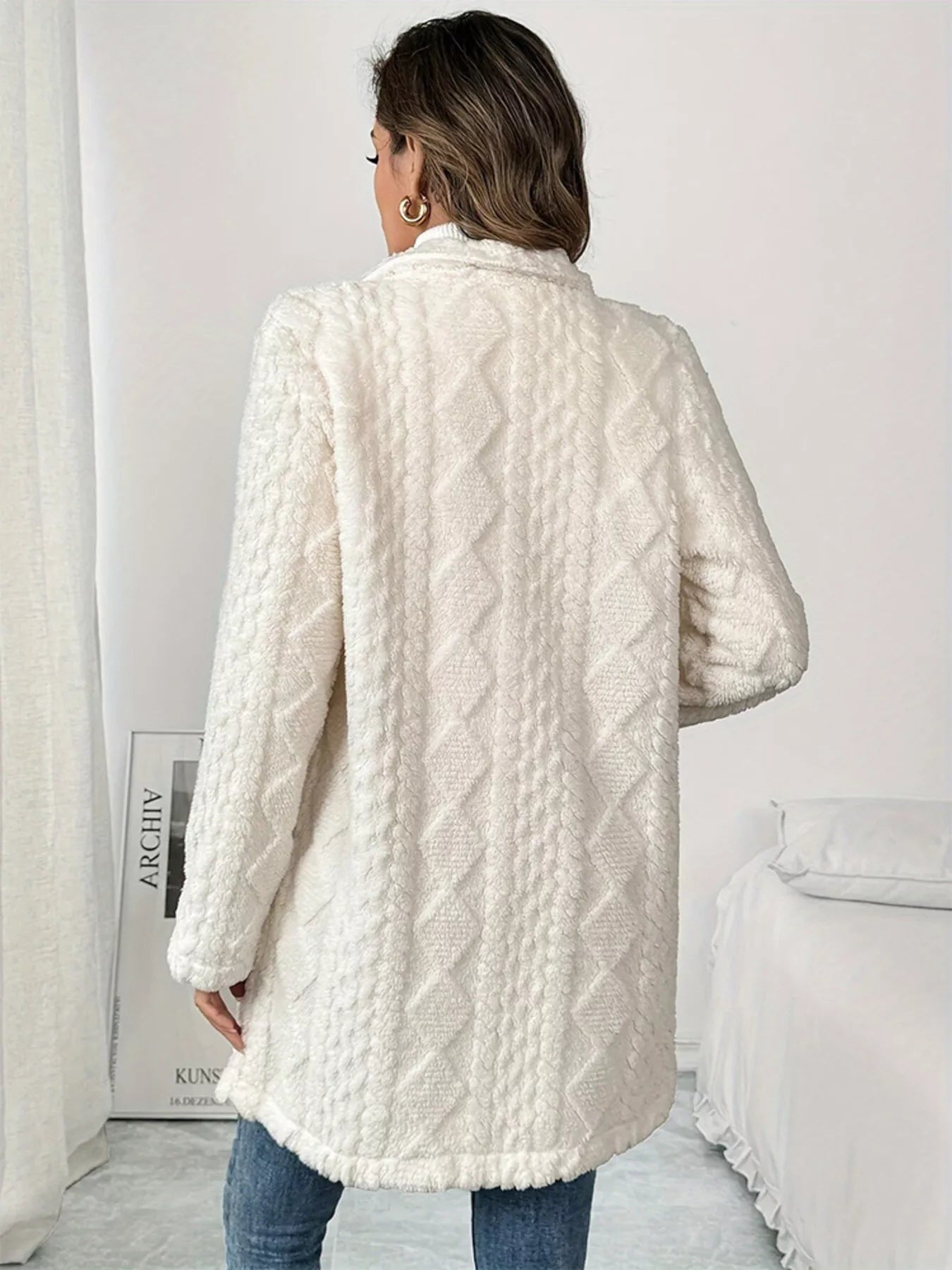 Fleece Double - Breasted Longline Coat - Rochelle's House LLC
