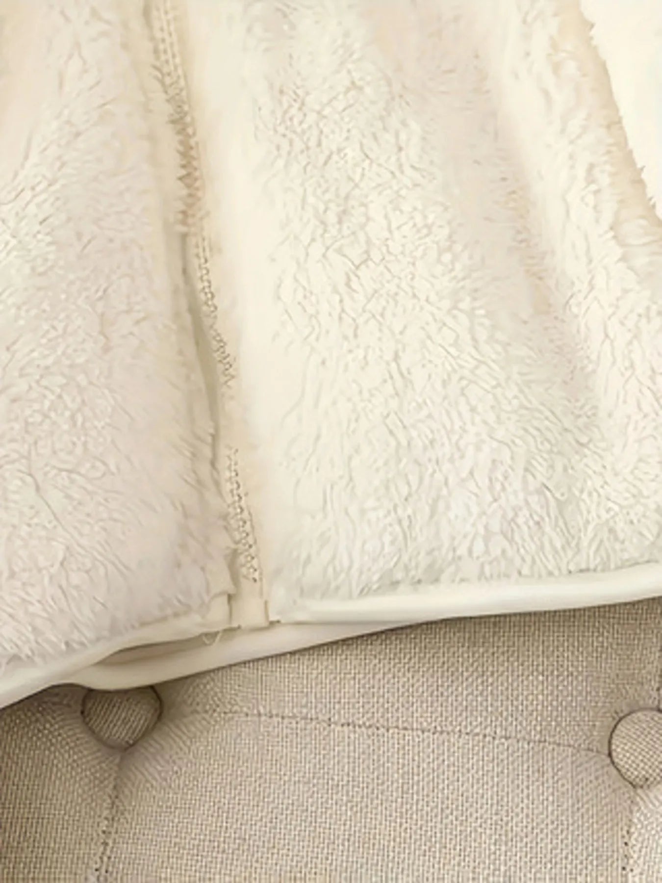 Close-up of product showing fabric texture and finish