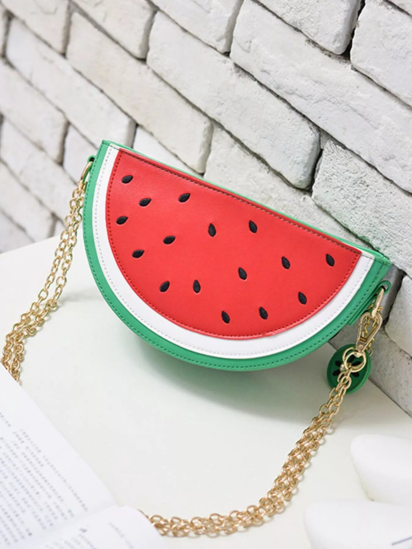 Fruit - Shaped Crossbody Bag with Chain Strap - Rochelle's House LLC