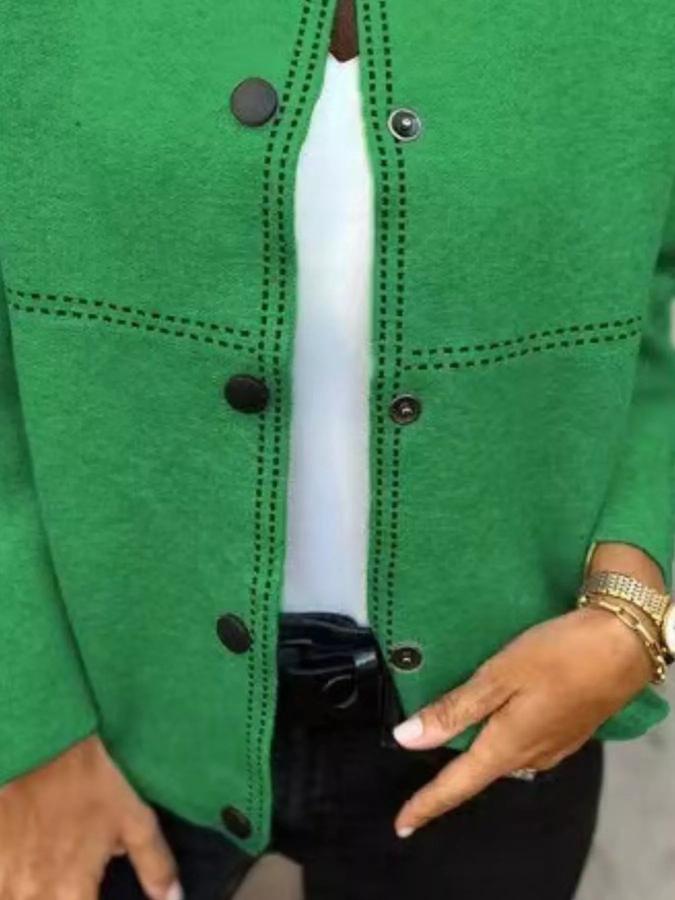 Lifestyle image of product styled for a chic daytime look