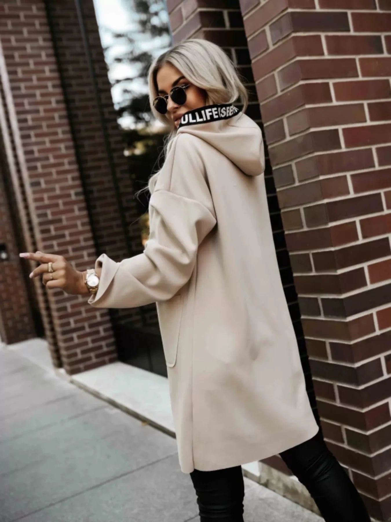 Full Size Casual Hooded Zip - Up Longline Outerwear Plus Size - Rochelle's House LLC