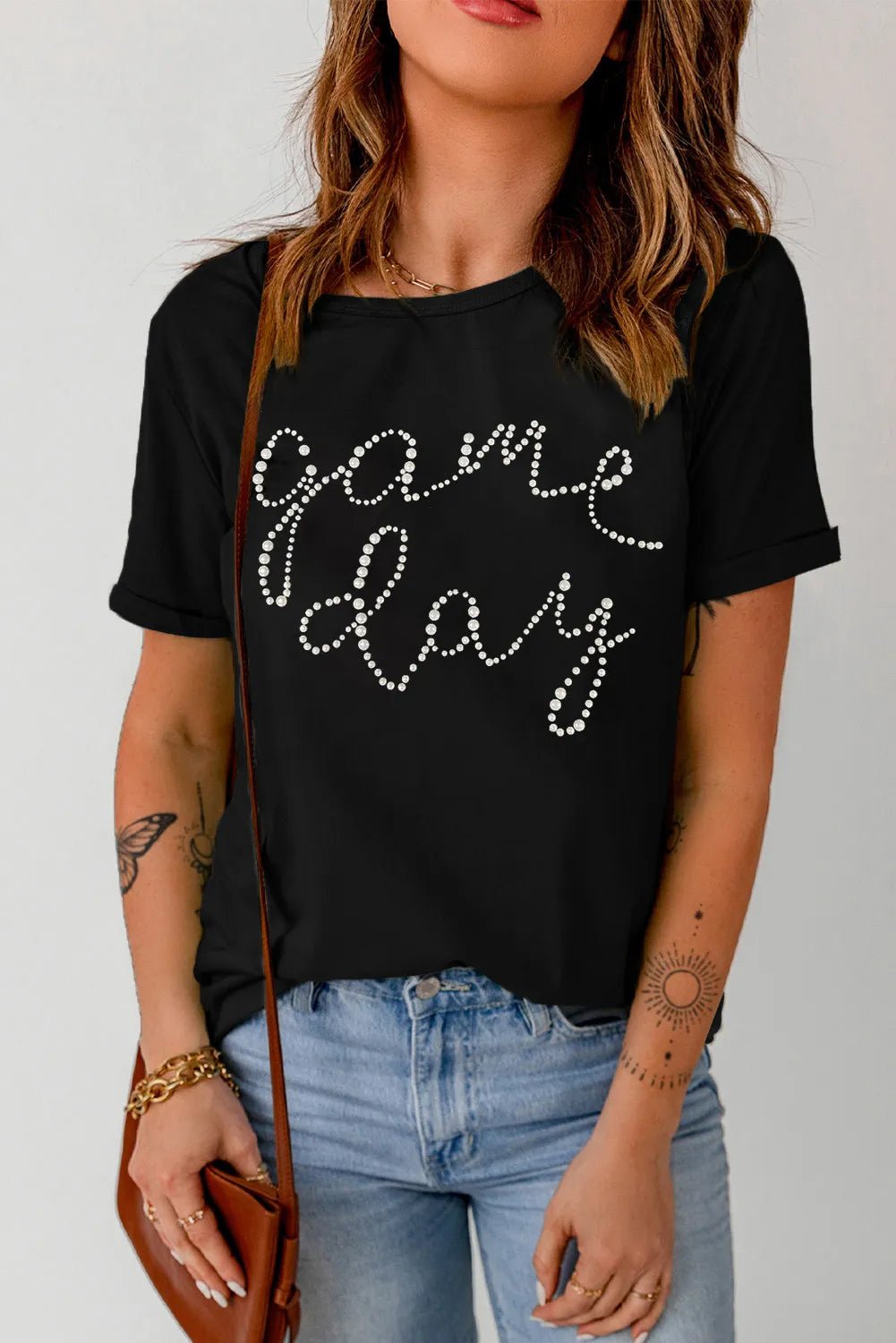 Full Size GAME DAY Round Neck Short Sleeve T-Shirt - Rochelle's House LLC