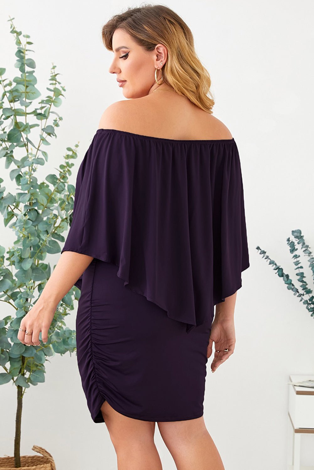 Full Size Off - Shoulder Half Sleeve Dress - Rochelle's House LLC