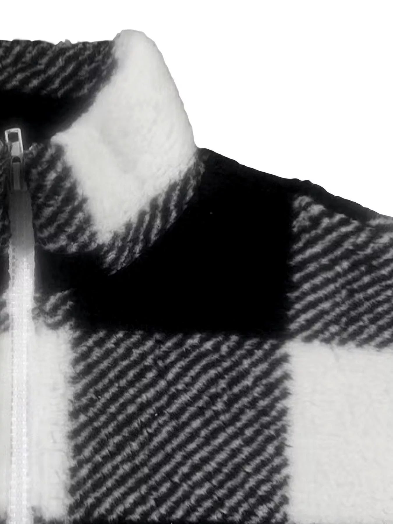 Full Size Plaid Sherpa Long Sleeve Sweatshirt Plus Size - Rochelle's House LLC