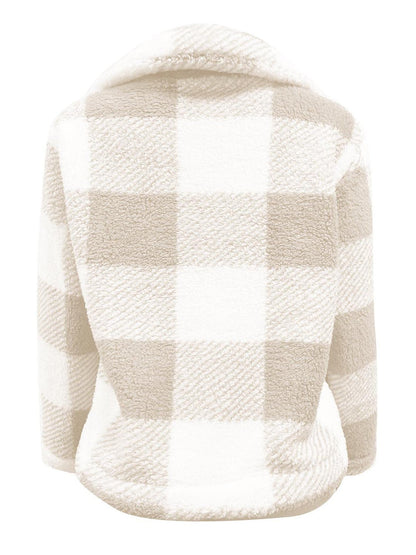 Full Size Plaid Zip Up Long Sleeve Jacket - Rochelle's House LLC