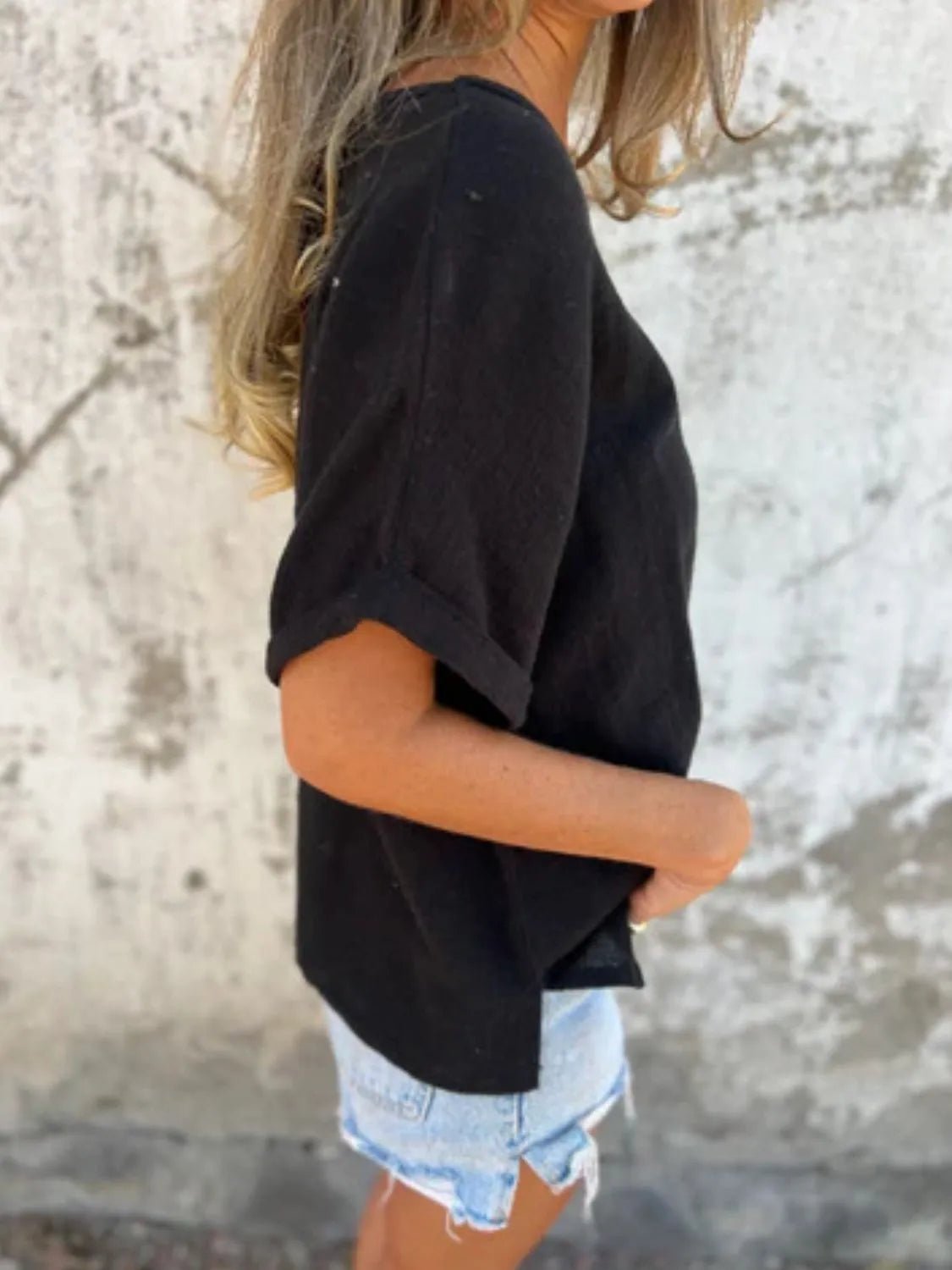 Lifestyle image of product styled for a chic daytime look