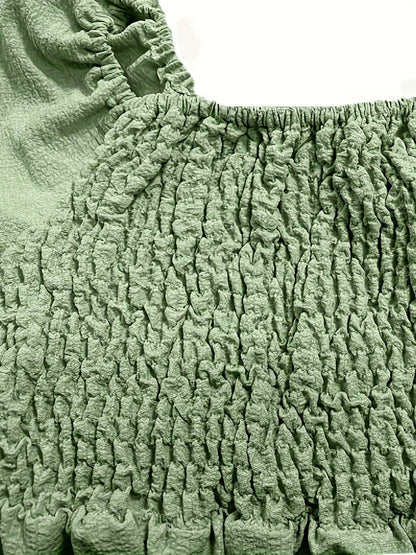 Full Size Ruffled Off - Shoulder Short Sleeve Dress - Rochelle's House LLC