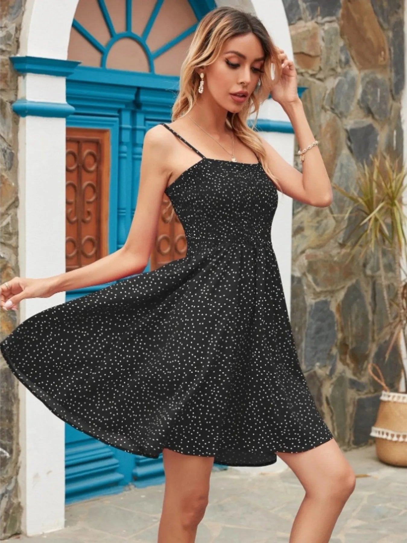 Lifestyle image of product styled for a chic daytime look