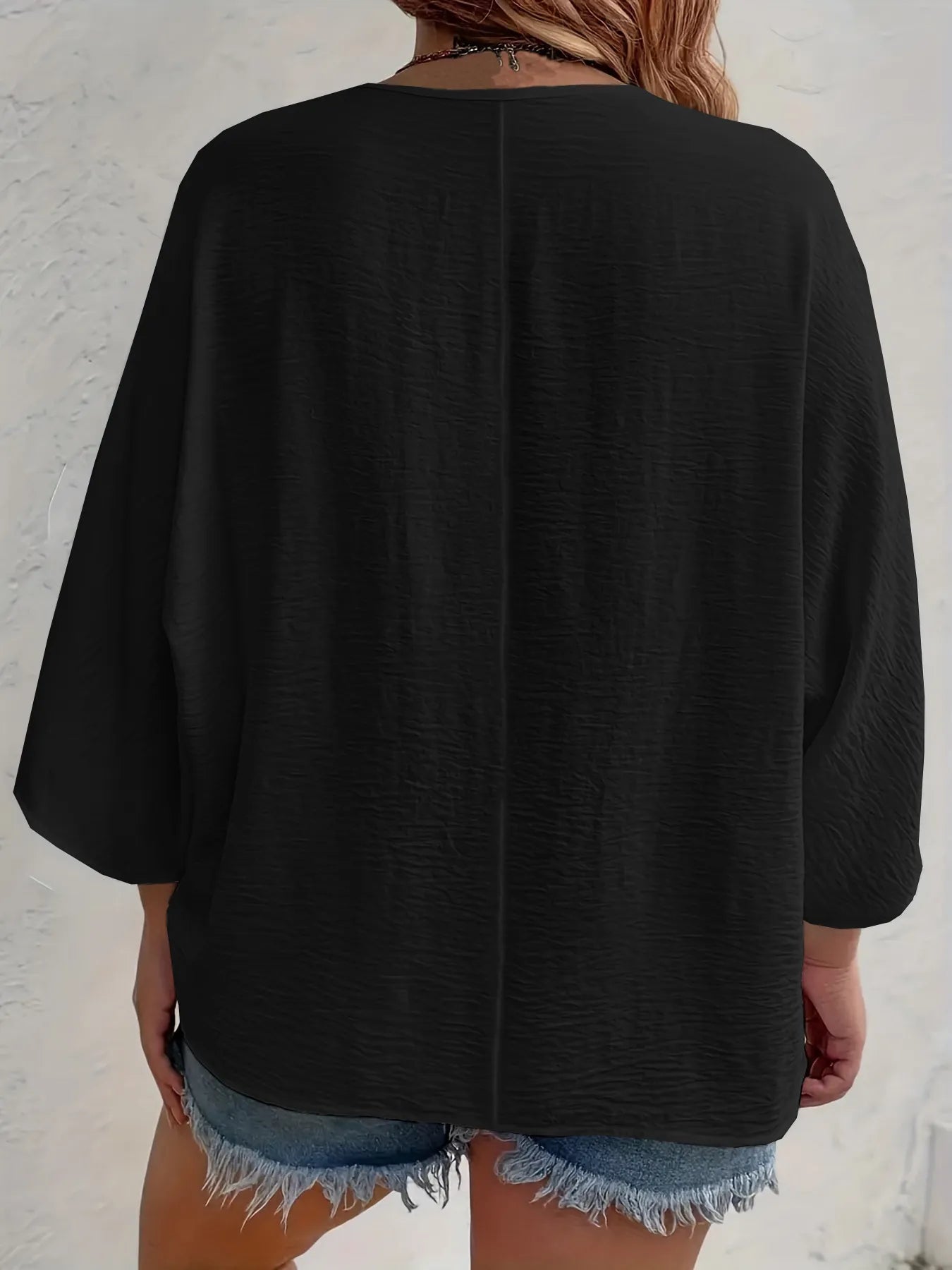 Back view of product with easy, flowy drape