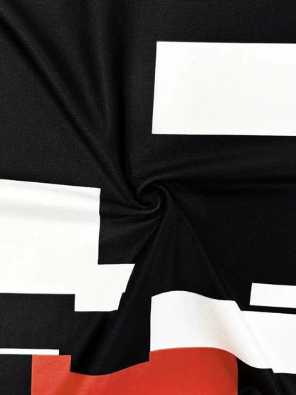 Geometric Print Long Sleeve Maxi Dress - Rochelle's House LLC