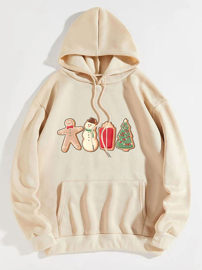 Graphic Drawstring Hoodie with Pocket - Rochelle's House LLC