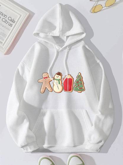 Graphic Drawstring Hoodie with Pocket - Rochelle's House LLC