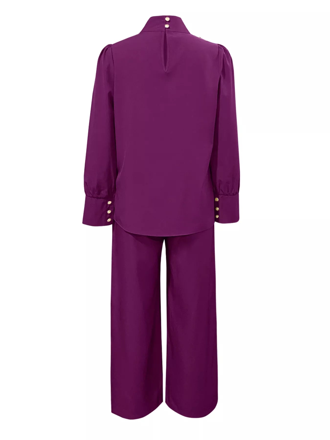 High Neck Asymmetric Top and Pants Set - Rochelle's House LLC