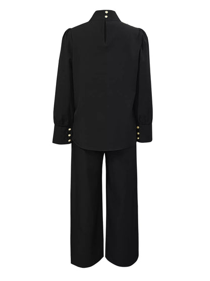 High Neck Asymmetric Top and Pants Set - Rochelle's House LLC