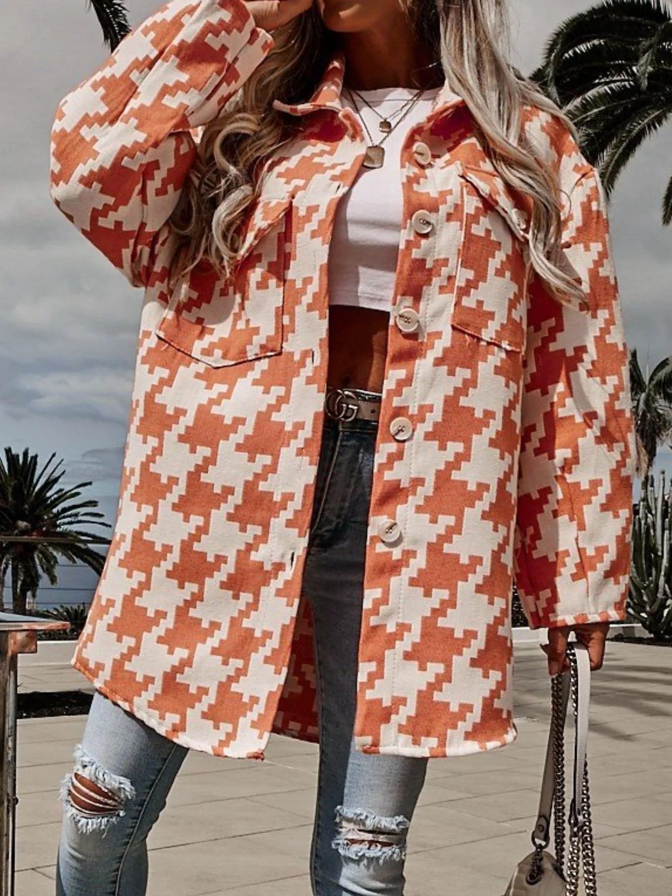 Lifestyle image of product styled for a chic daytime look