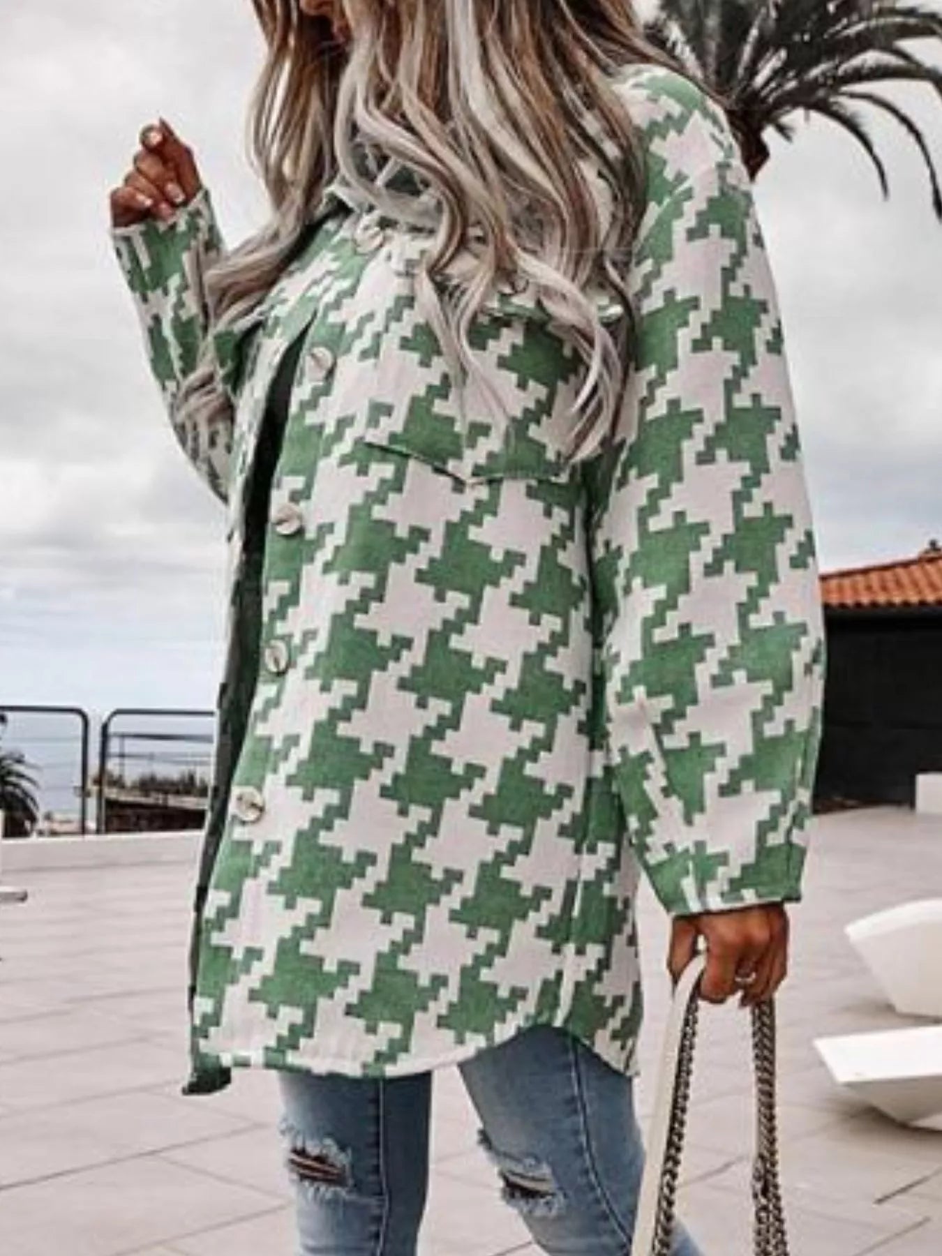 Lifestyle image of product styled for a chic daytime look