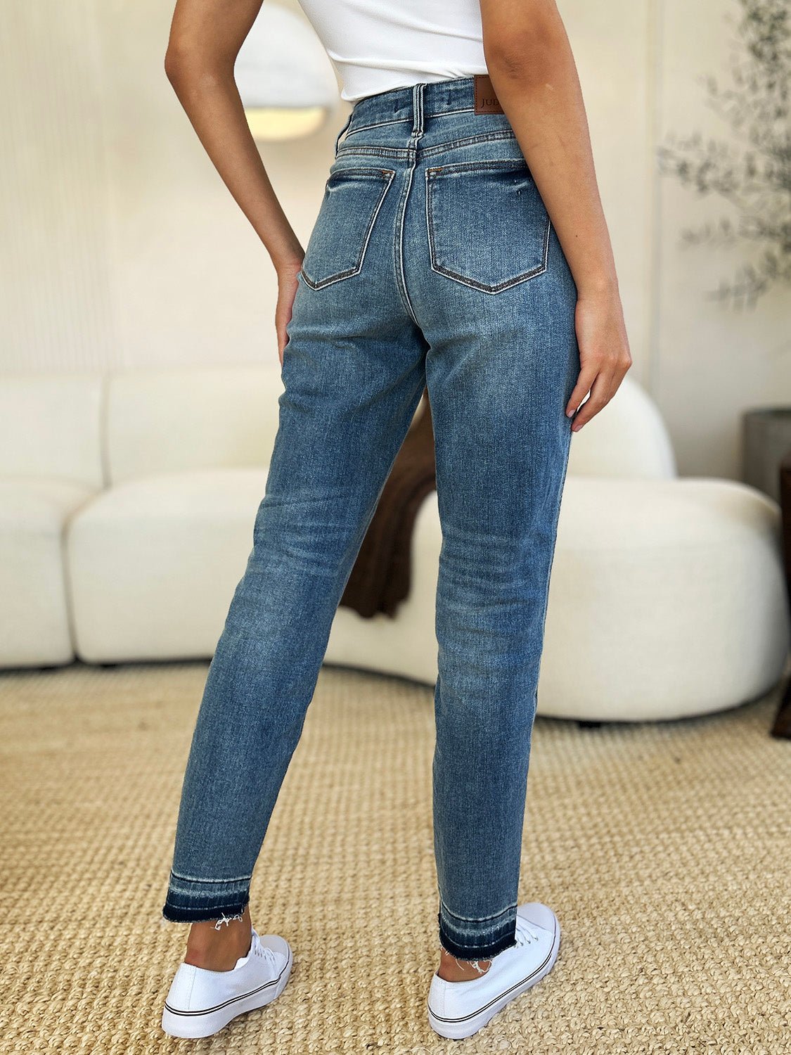 Judy Blue Full Size Mid Rise Rigid Magic Release Hem Jeans - Rochelle's House LLC