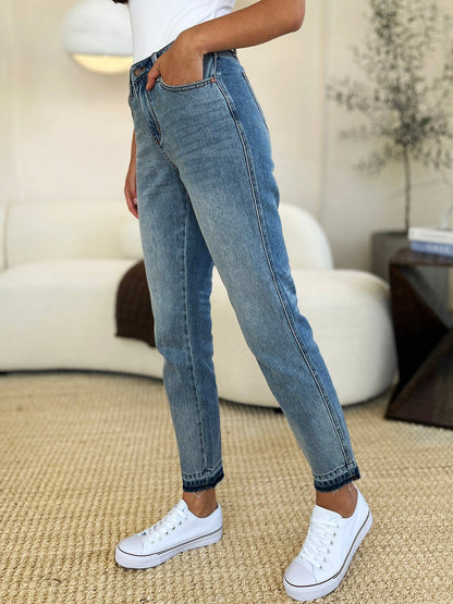 Judy Blue Full Size Mid Rise Rigid Magic Release Hem Jeans - Rochelle's House LLC