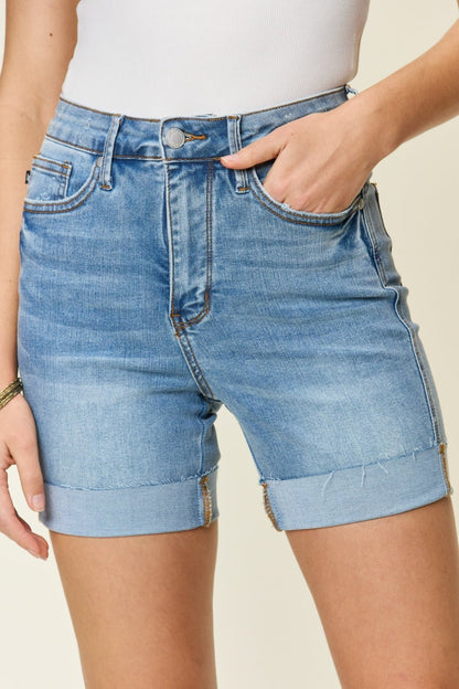 Judy Blue Full Size Tummy Control High Waist Denim Shorts - Rochelle's House LLC