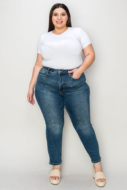 Judy Blue Full Size Tummy Control High Waist Slim Jeans - Rochelle's House LLC