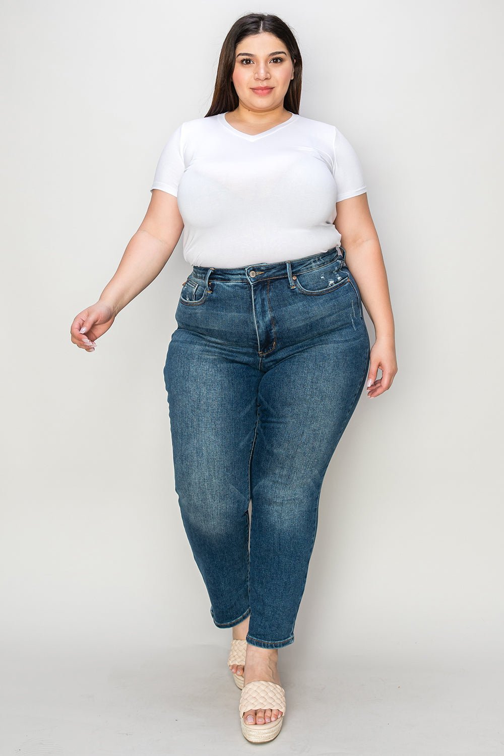 Judy Blue Full Size Tummy Control High Waist Slim Jeans - Rochelle's House LLC