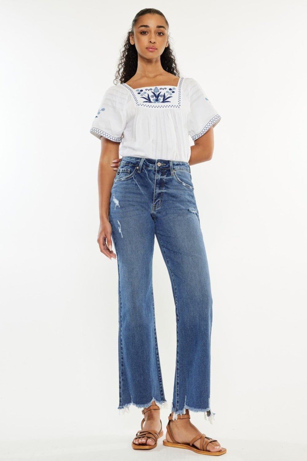 Kancan Full Size High Rise Slim Wide Leg Jeans - Rochelle's House LLC