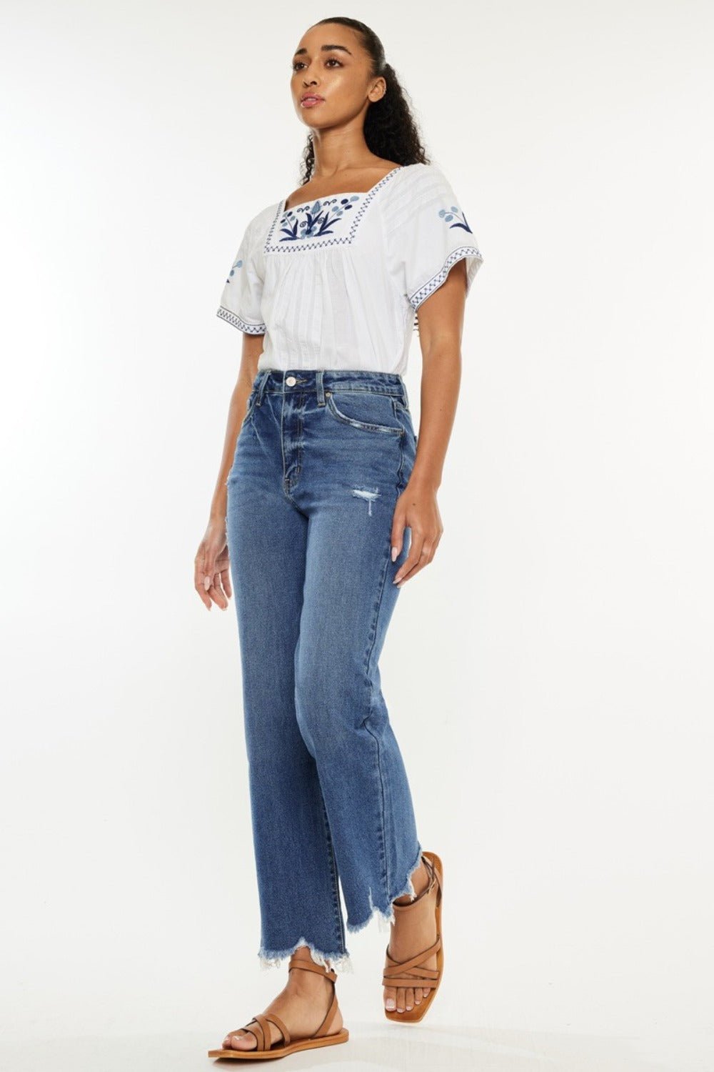 Kancan Full Size High Rise Slim Wide Leg Jeans - Rochelle's House LLC
