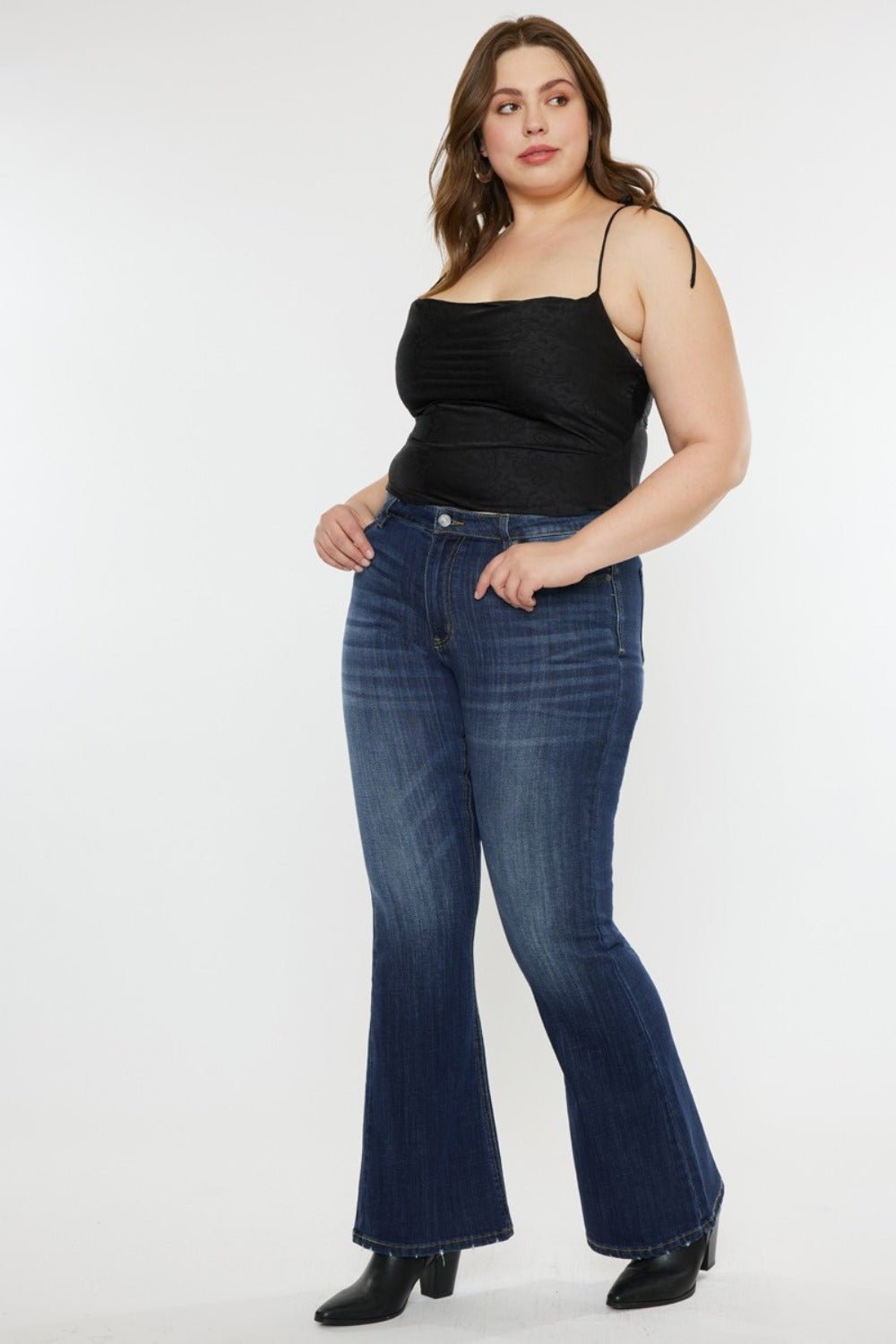 Kancan Full Size Mid Rise Slim Flare Jeans - Rochelle's House LLC
