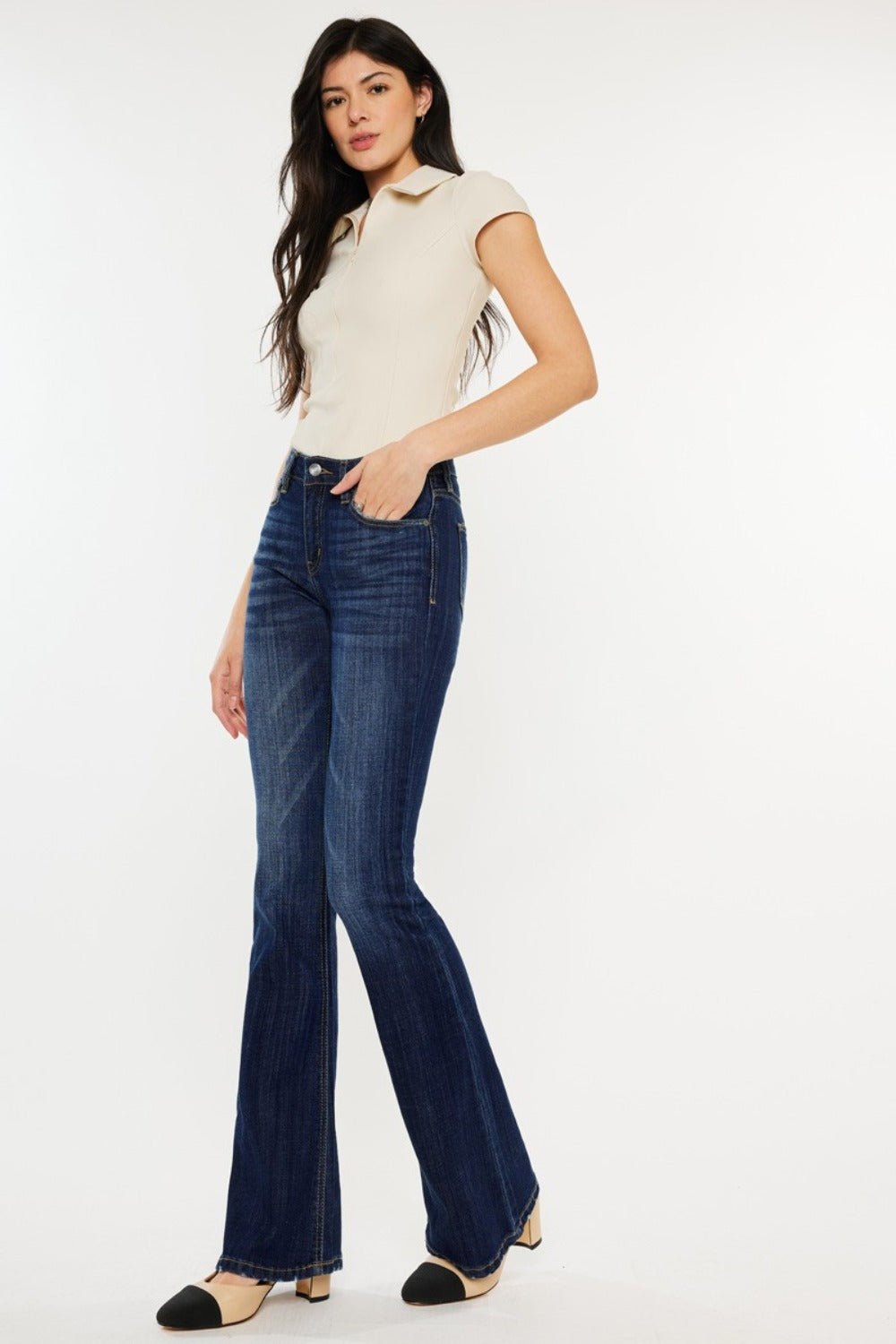 Kancan Full Size Mid Rise Slim Flare Jeans - Rochelle's House LLC